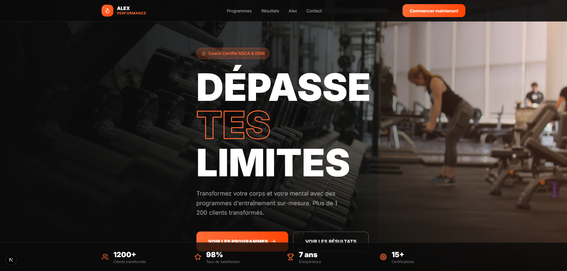 Alex Performance — Coach Fitness